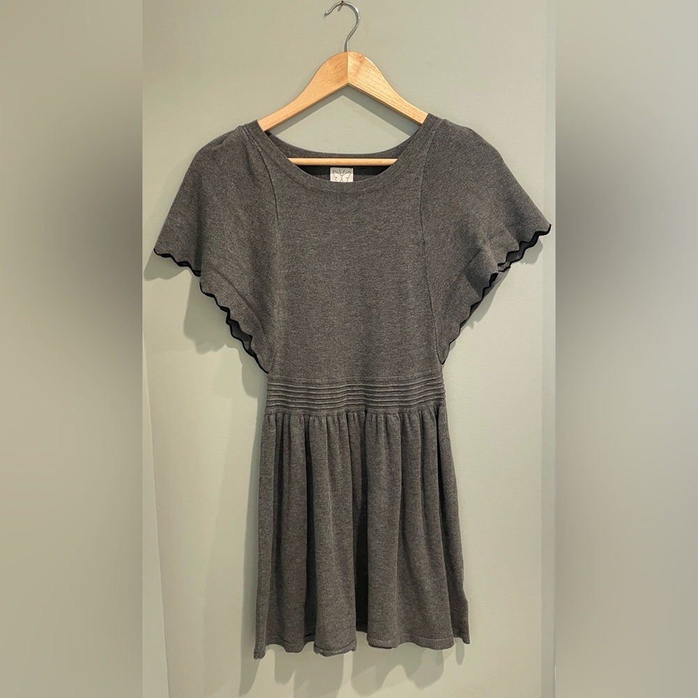 ELLA MOSS Girls Butterfly Sleeve Sweater Dress Heather Grey‎ Stretchy-Size 12